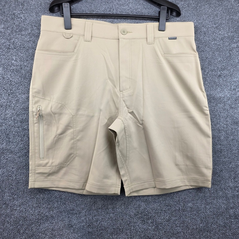 Simms Mens Skiff Shorts Sandbar Beige Fishing UPF 50+ Stretch 13493-741-W36 NEW